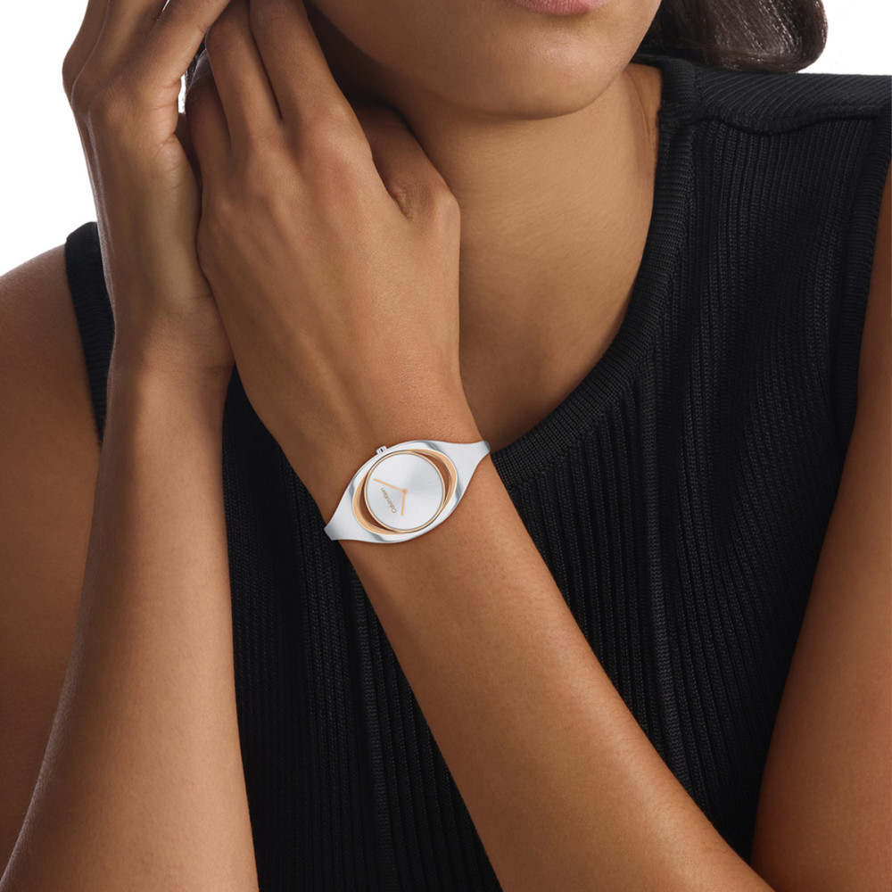 calvin-klein-ck25200424-dameshorloge-staal-bangle-bicolor-rosekleurige-ring-zonnestraal-o-30-mm
