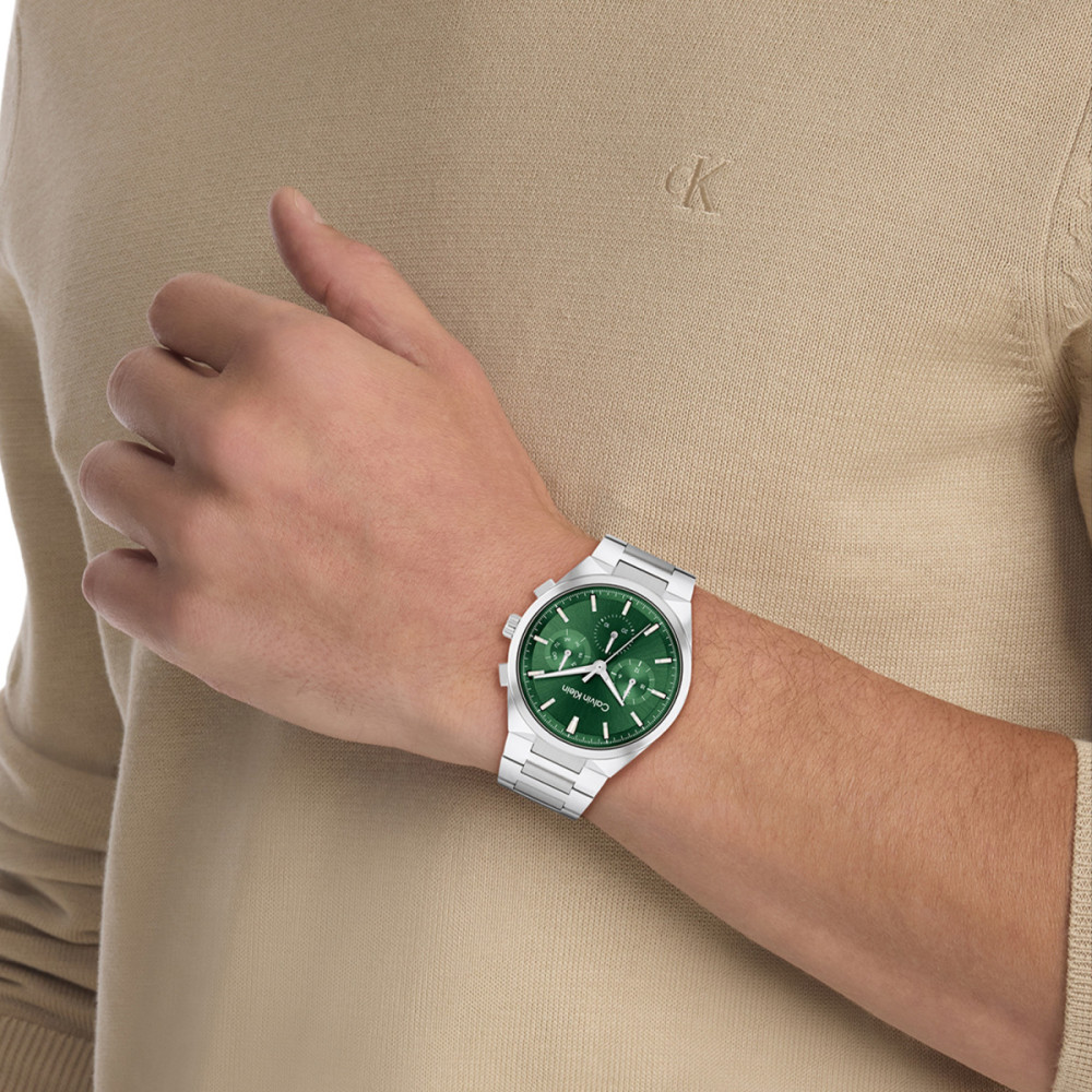 calvin-klein-ck25200441-zilverkleurige-kast-groene-wijzerplaat-herenhorloge-o-44-mm