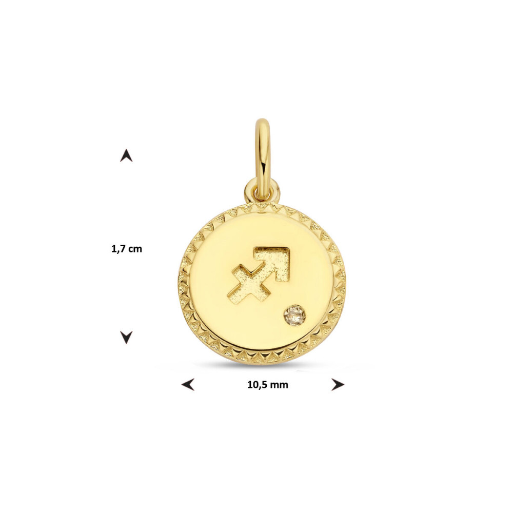 gold-plated-sterrenbeeld-hanger-met-zirkonia-en-gekartelde-rand-diameter-10-5-mm