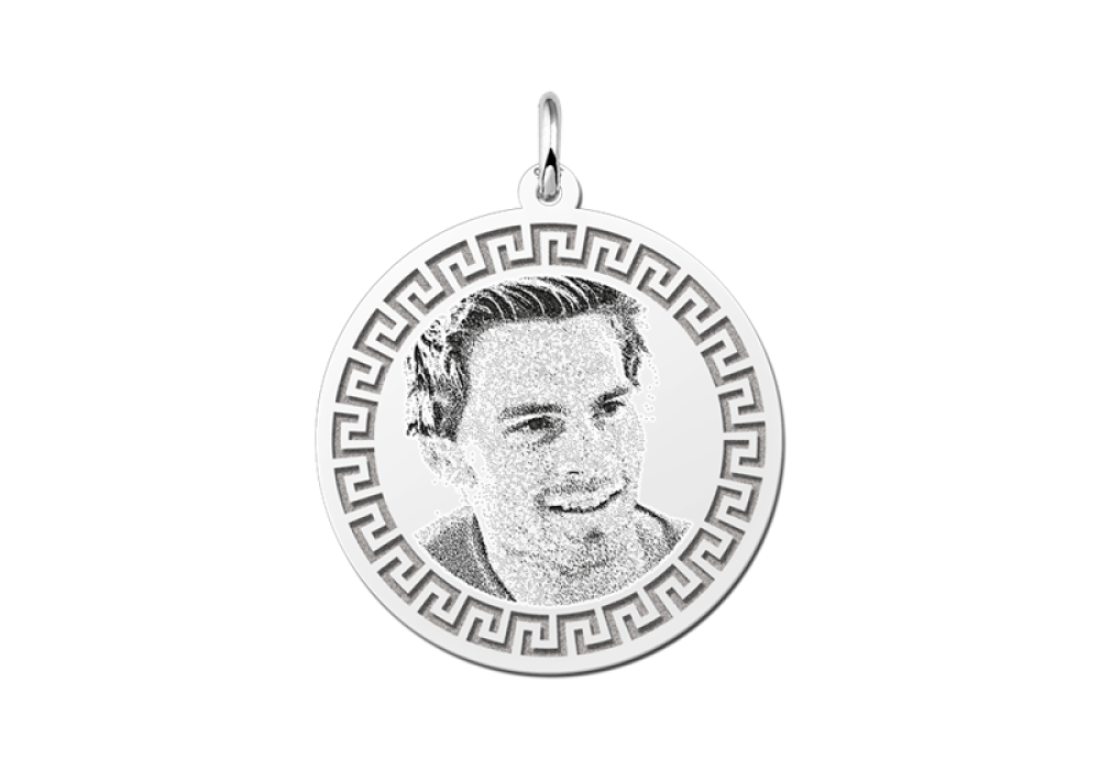 names4ever-zilveren-ronde-foto-hanger-met-meanderpatroon-diameter-27-mm