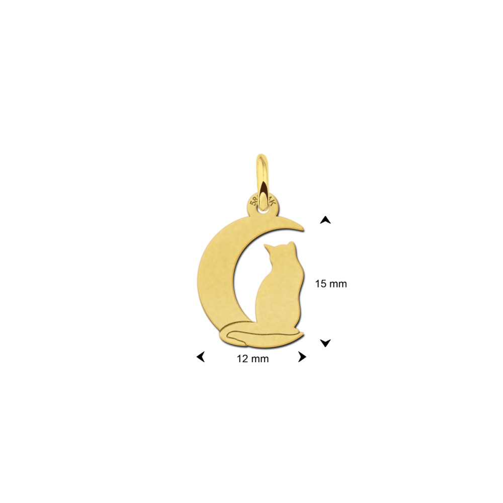 gouden-hanger-halve-maan-met-zittende-kat-12-mm-hoogte-15-mm