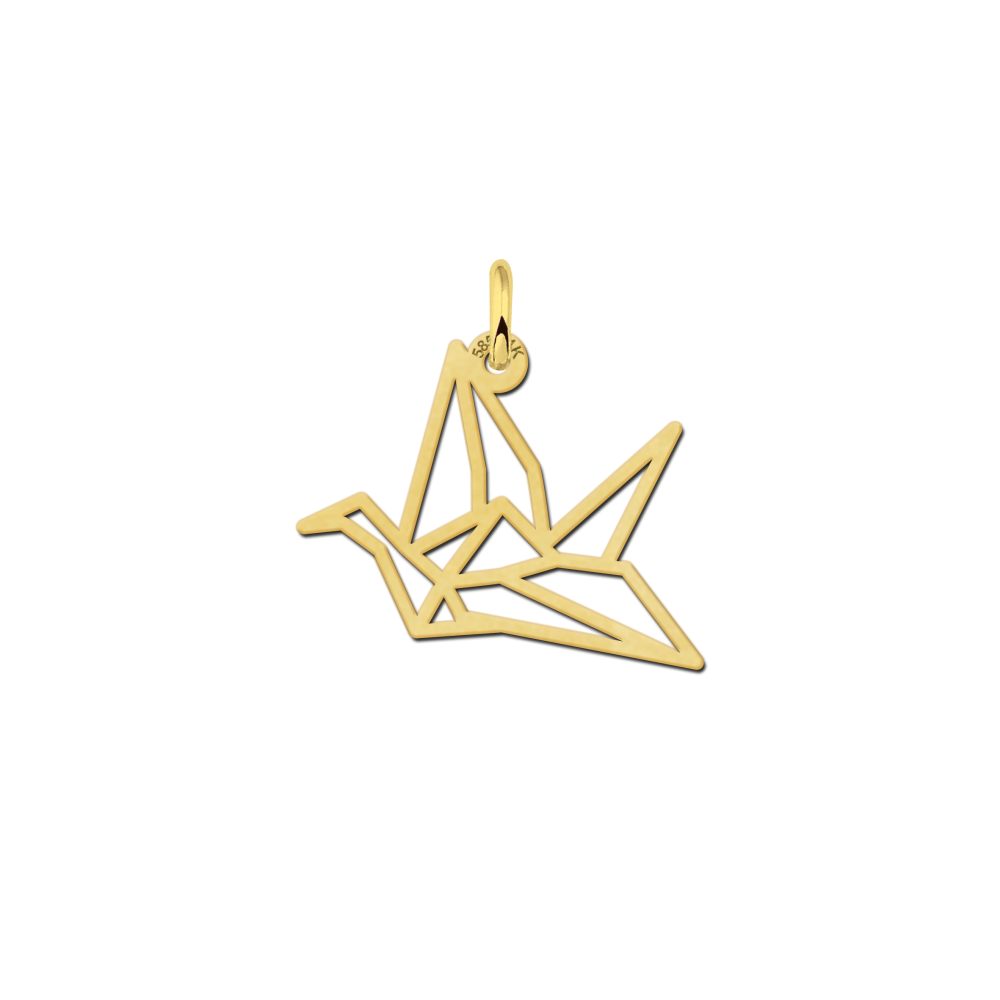 gouden-kraanvogel-hanger-met-geometrisch-design