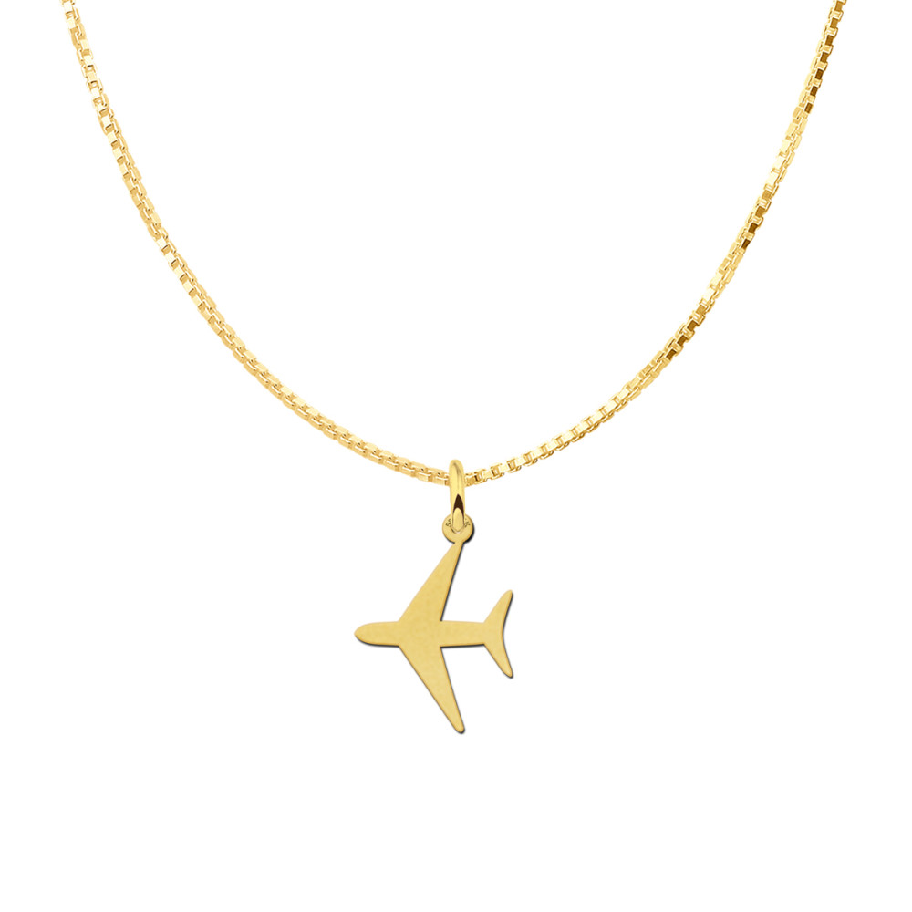 gouden-vliegtuig-hanger-14-mm-breed-hoogte-18-mm