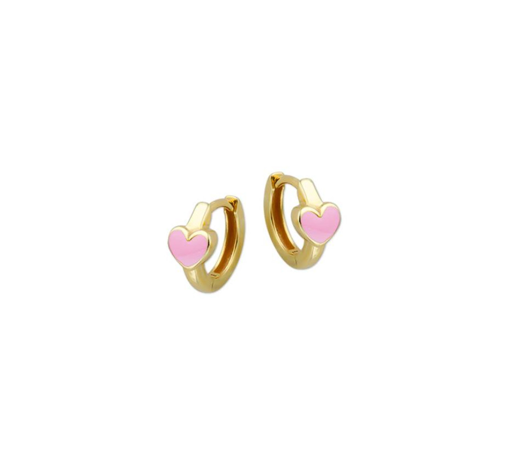 hartje-klapcreolen-roze-emaille-goud-11-mm