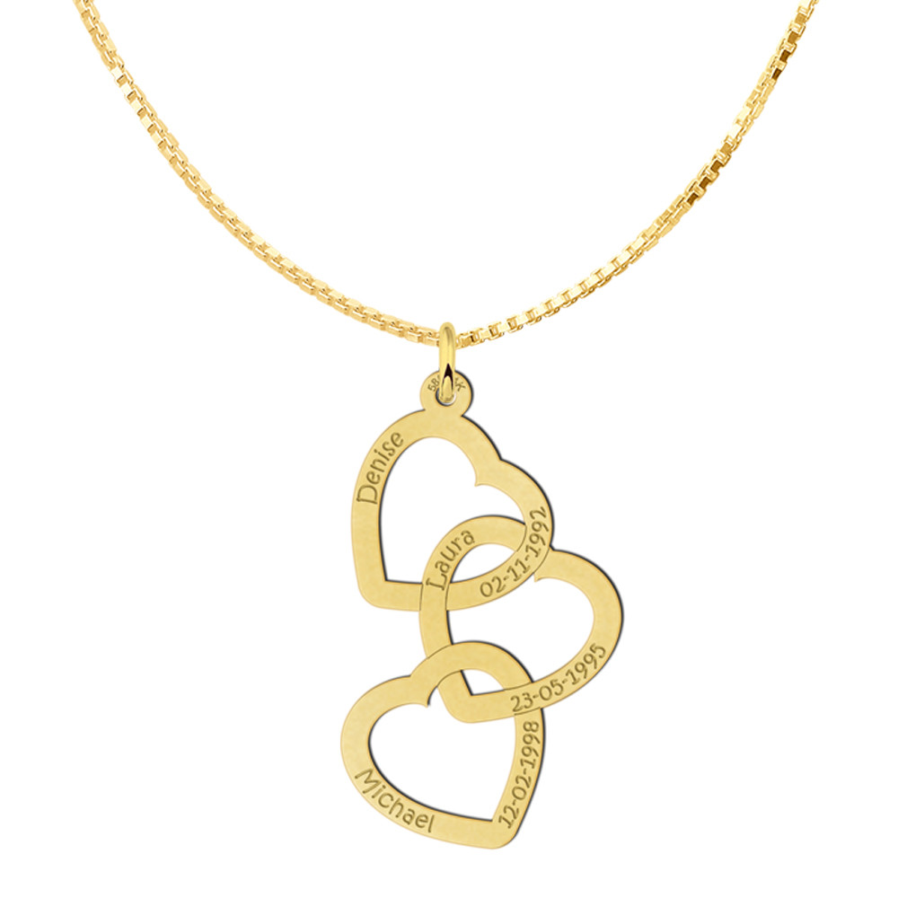 names4ever-gfh08-gouden-hartjes-ketting-graveerbaar-lengte-verstelbaar-45-50-cm