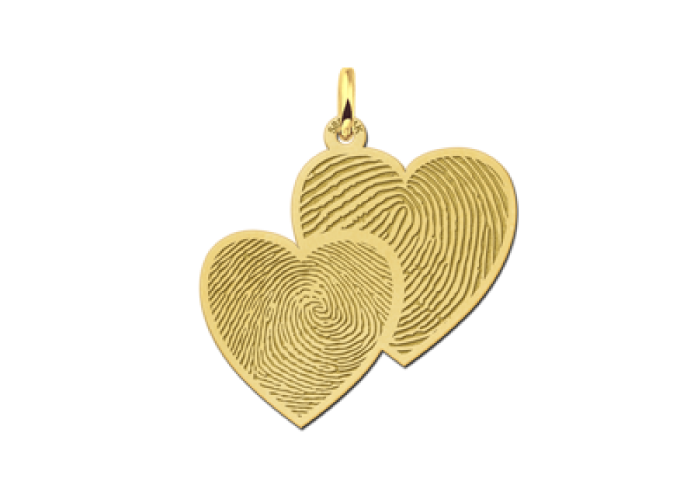 names4ever-gouden-hanger-met-twee-overlappende-harten-en-vingerafdruk-26-mm-x-24-mm