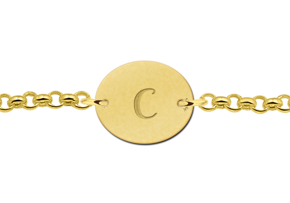 names4ever-mj010989-gouden-schakelarmband-met-ovale-hanger-en-letter-c