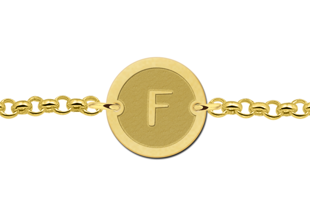 names4ever-mj010992-gouden-schakelarmband-met-ronde-hanger-en-gegraveerde-letter-f