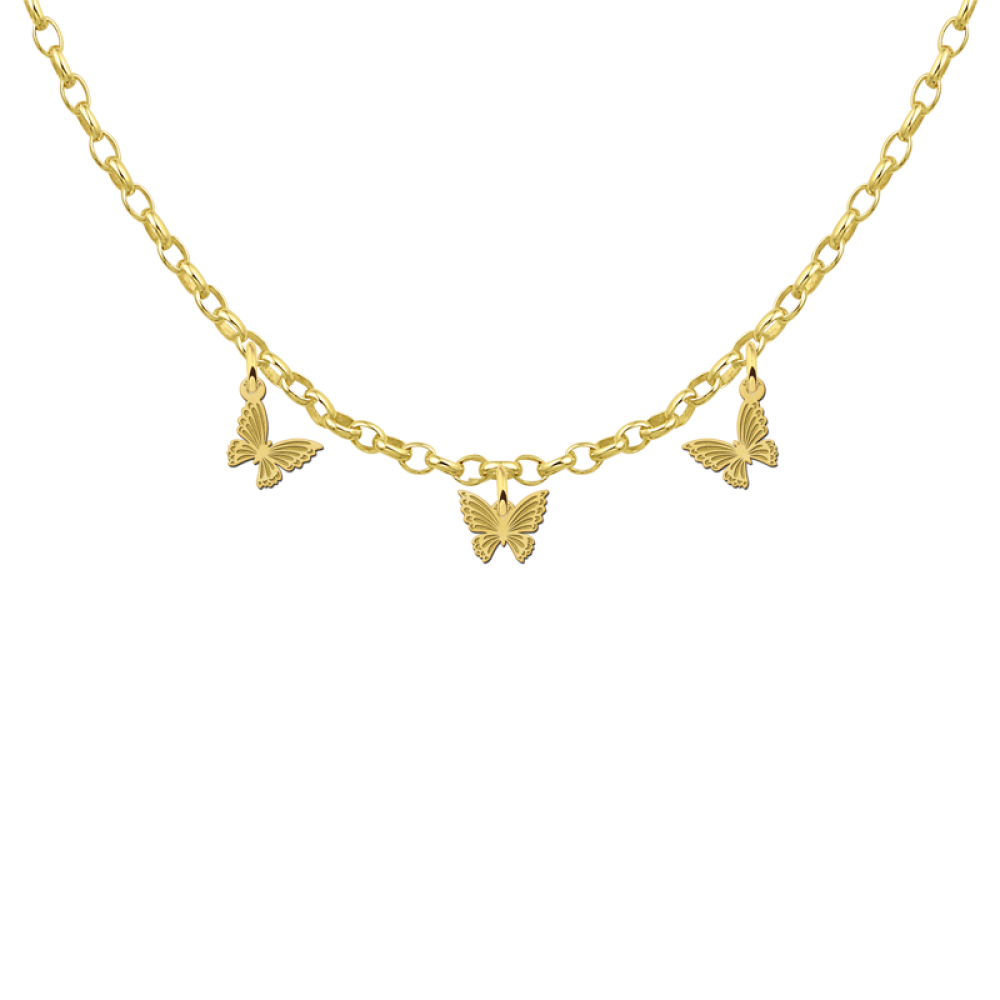 vlinderketting-met-hanger-gold-plated-lengte-verstelbaar-39-41-cm