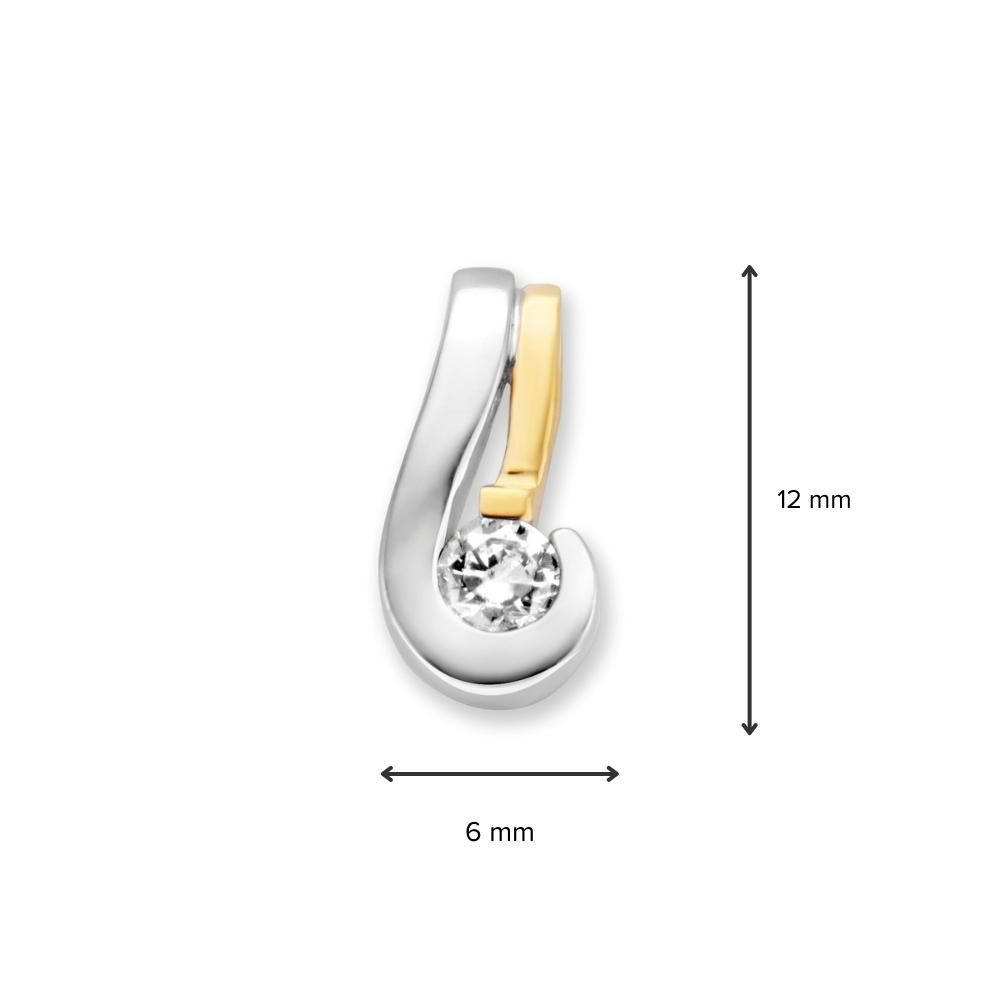 moderne-14-karaat-gouden-en-witgouden-hange-rmet-zirkonia-steen-hoogte-13-mm
