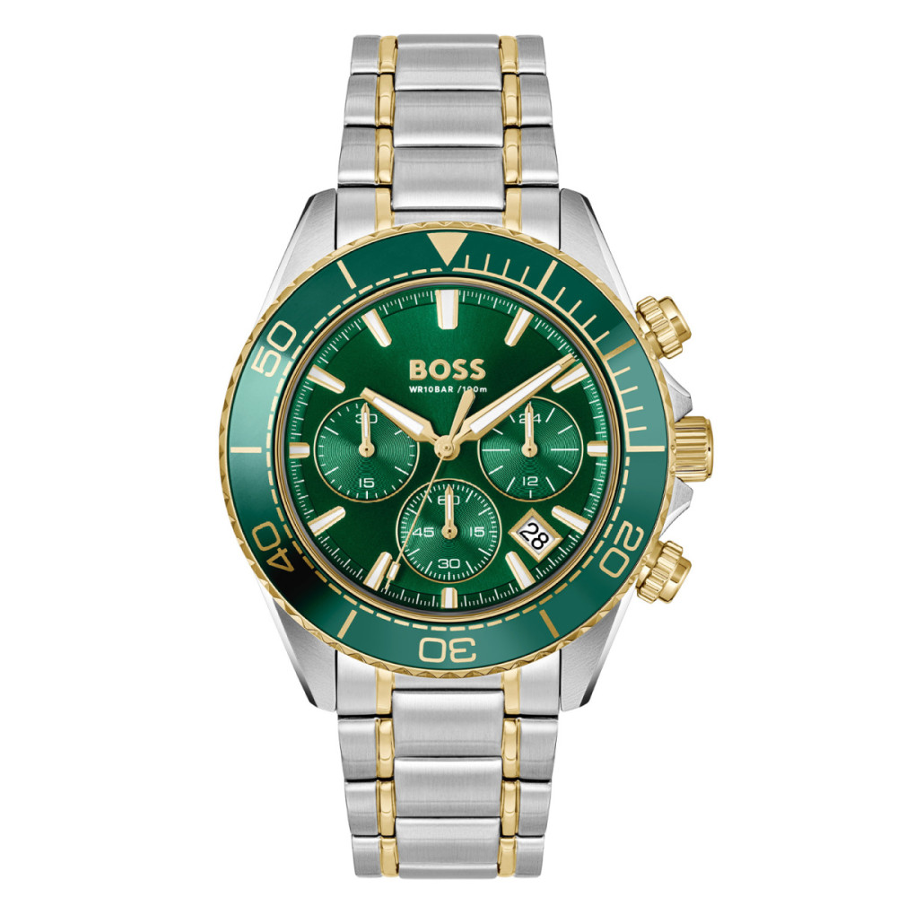 boss-sealiner-hb1514325-herenhorloge-bicolor-kast-groene-wijzerplaat-o-44-mm