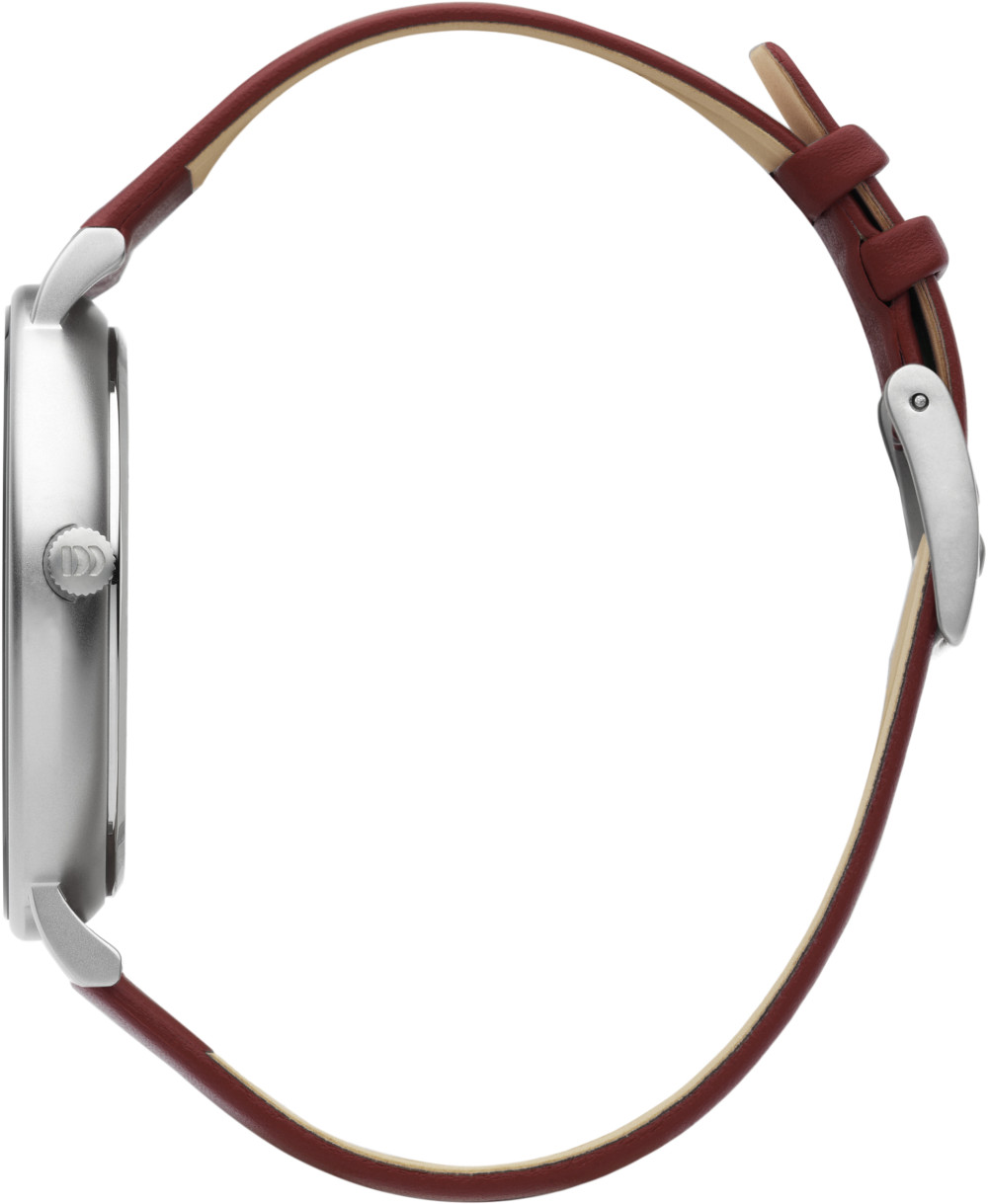 danish-design-mane-red-iq24q1260-dameshorloge-staal-leder-zilverleurig-zwart-rood-39-mm