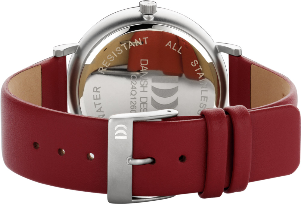 danish-design-mane-red-iq24q1260-dameshorloge-staal-leder-zilverleurig-zwart-rood-39-mm