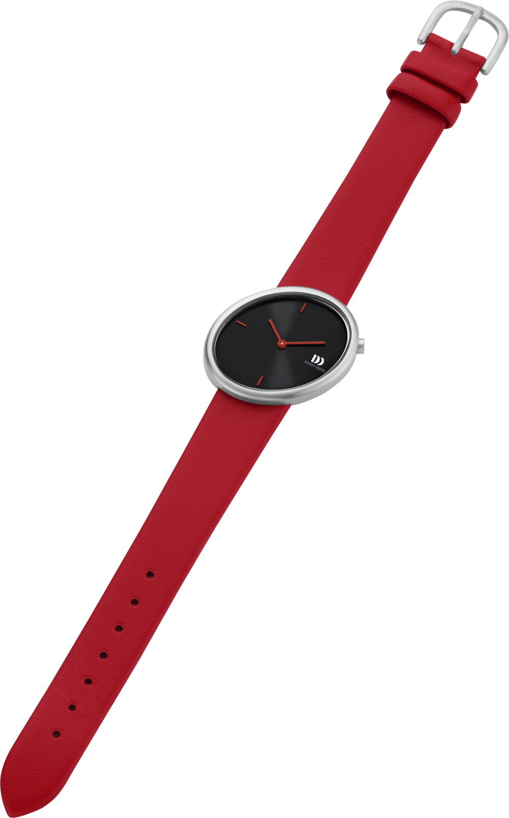 danish-design-frihed-iv24q1284-dameshorloge-met-zilverkleurige-kast-en-rode-leren-band-diameter-27-mm