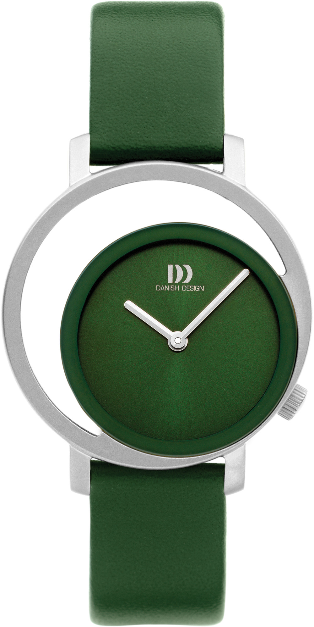danish-design-pico-pinea-iv33q1271-dameshorloge-staal-leder-zilverkleurig-groen-o-32-mm