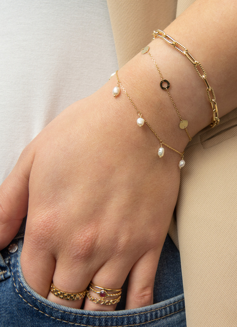 jackie-gold-barceloneta-jkb23302-schakelarmband-anker-cirkels-geelgoud-14-karaat-16-17-18-cm