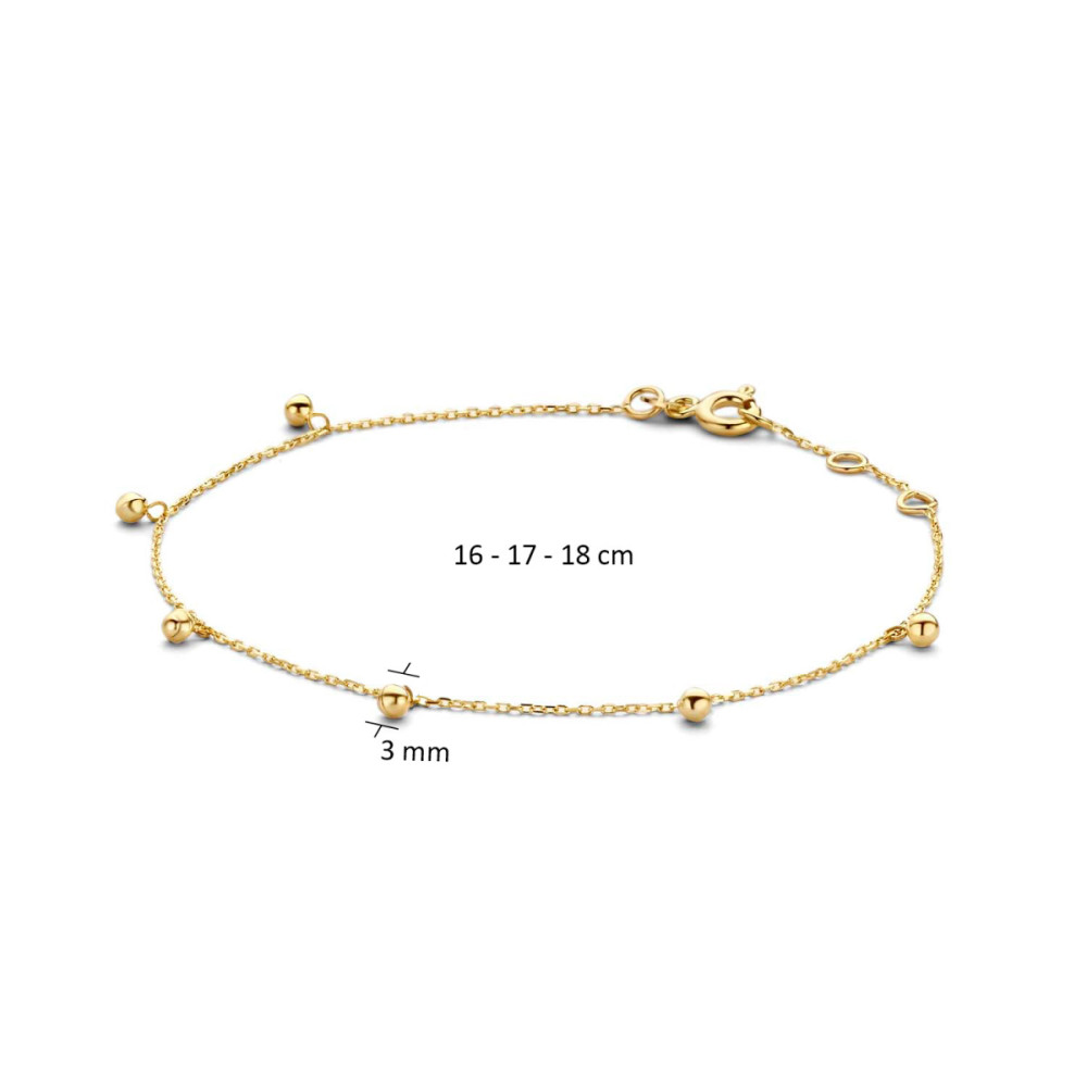 jackie-gold-bubbles-jkb20057-armband-ankerschakel-bolletjes-geelgoud-14-karaat-lengte-16-17-18-cm