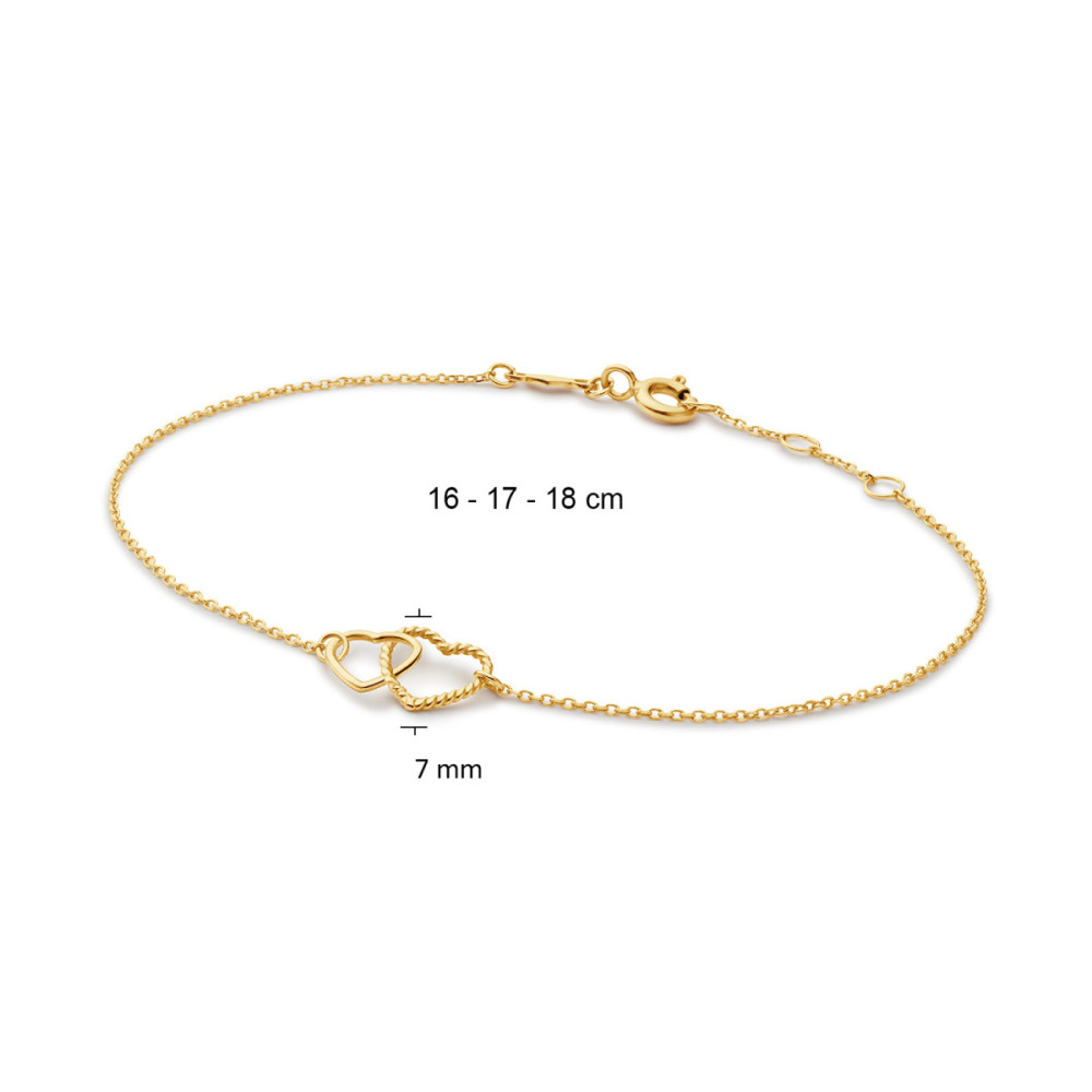 jackie-gold-connected-love-jkb25559-armband-hartjes-geelgoud-14-karaat-lengte-16-17-18-cm