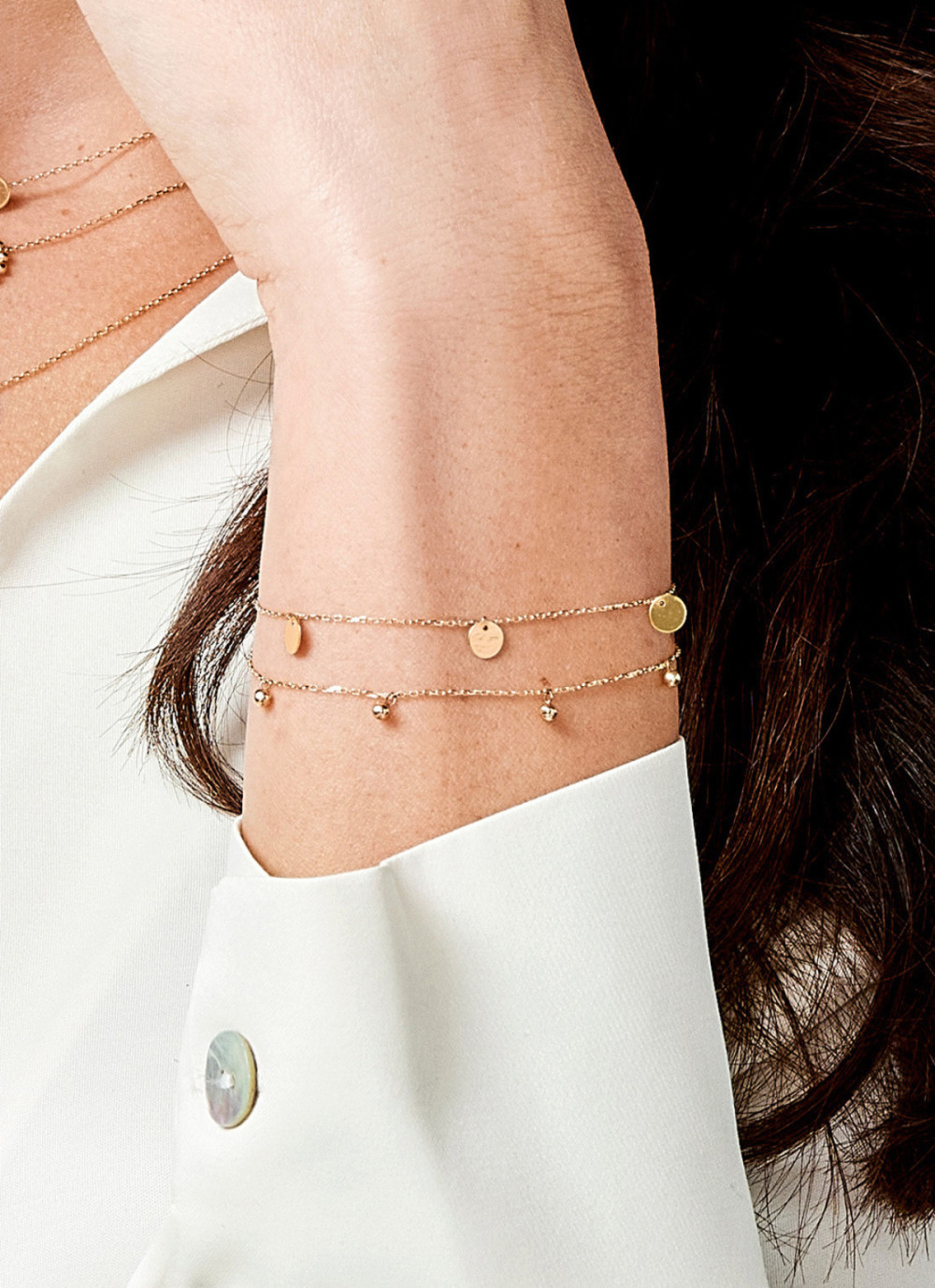 jackie-gold-discs-jkb20045-armband-schijfjes-geelgoud-14-karaat-lengte-16-17-18-cm