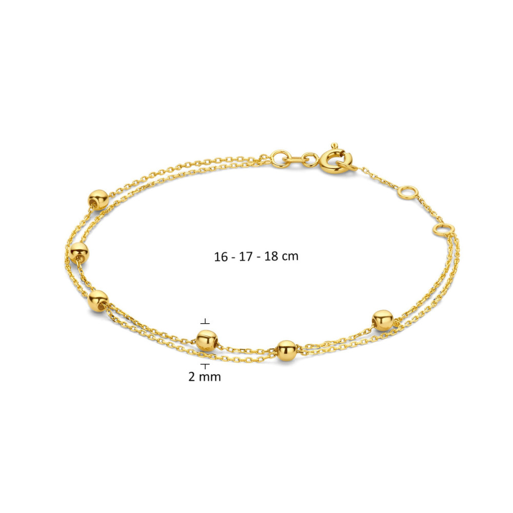 jackie-gold-double-bubble-jkb23351-armband-anker-bolletjes-geelgoud-14-karaat-lengte-16-17-18-cm