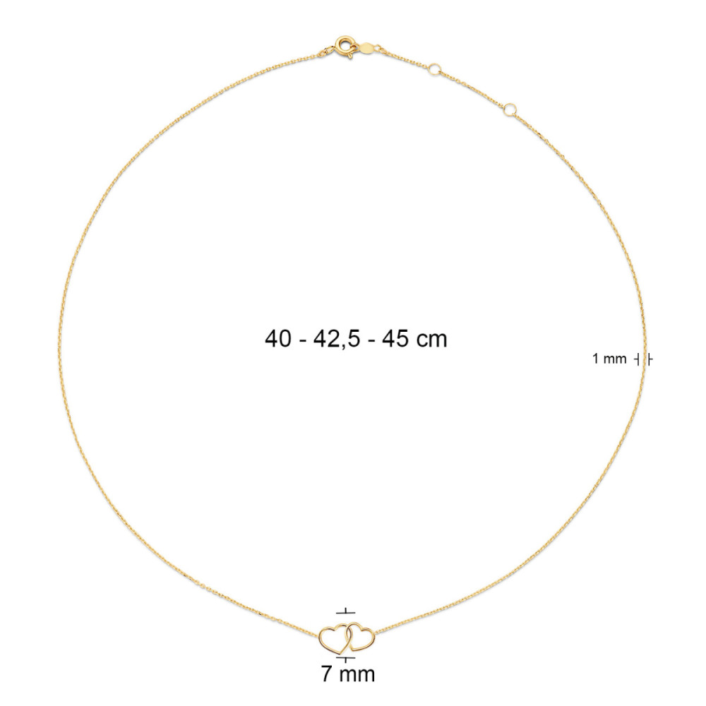 jackie-gold-double-heart-jkn23049-ketting-verstrengelde-hartjes-geelgoud-14-karaat-lengte-40-425-45-cm