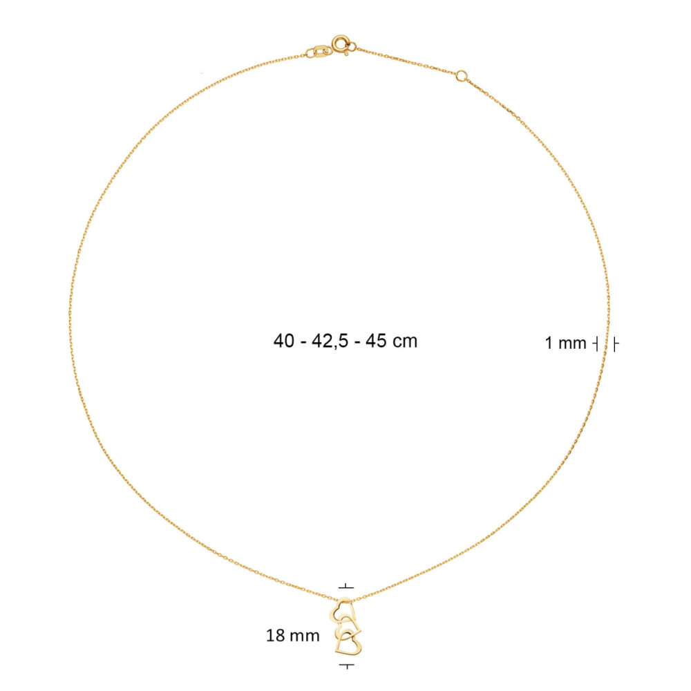 jackie-gold-jkn25-550-ketting-van-14-karaat-goud-met-3-verbonden-hartjes-18-mm-lengte-45-cm