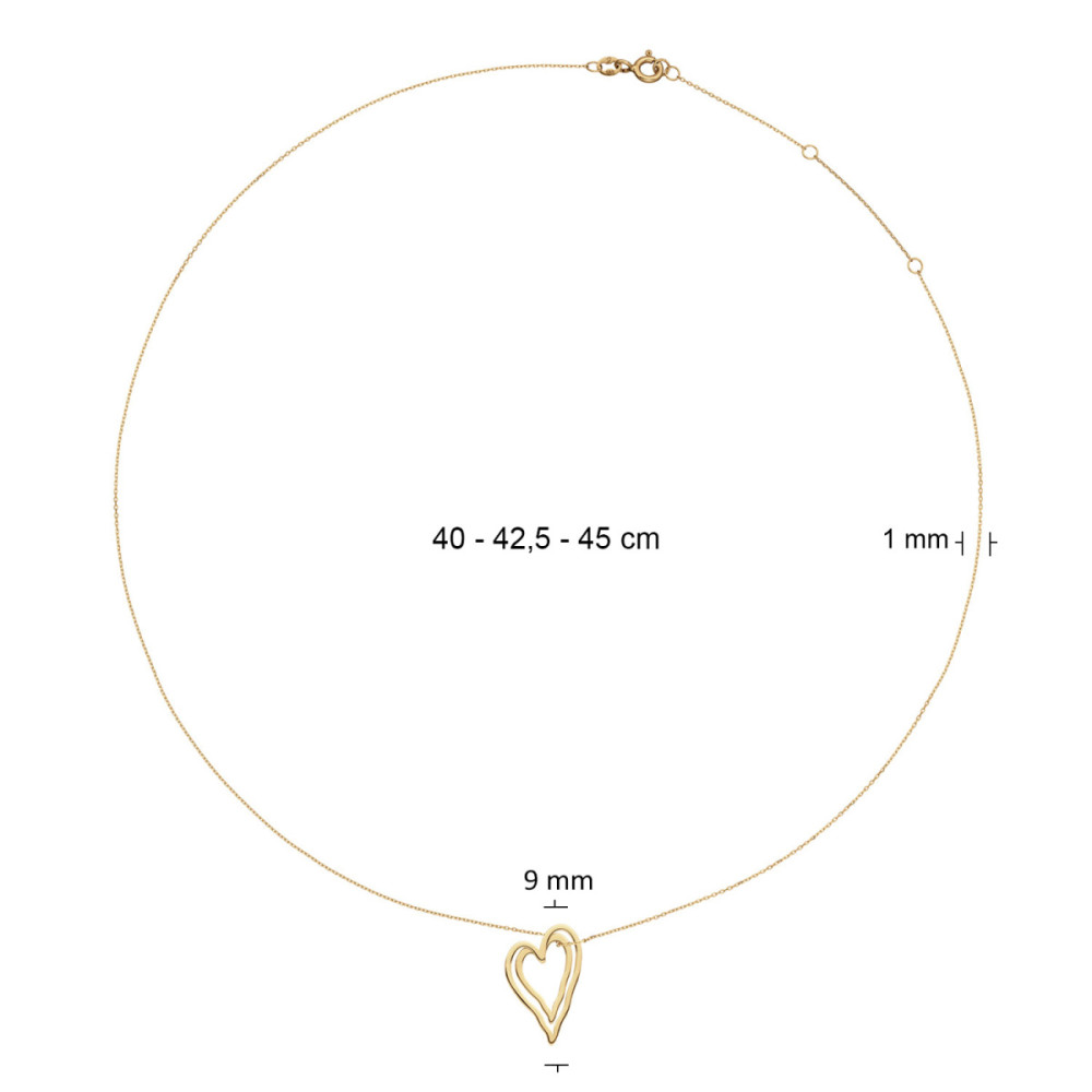jackie-gold-jkn25-555-hartjes-ketting-van-14-karaat-goud-9-mm-lengte-40-42-5-45-cm