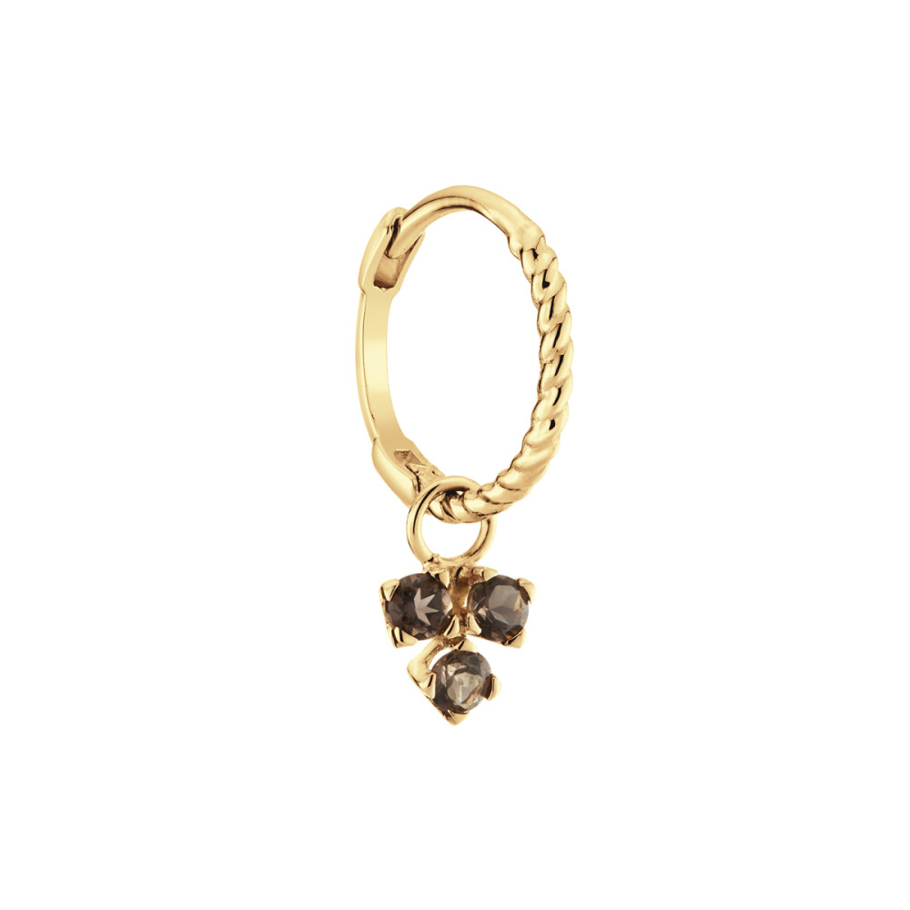 jackie-gold-jks24019-oorring-met-een-twist-van-14-karaat-goud-met-rookkwarts-hanger-per-stuk