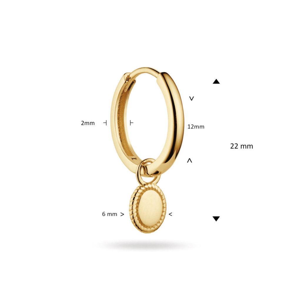 jackie-gold-jks25575-oorring-met-bewerkte-cirkel-hanger-van-14-karaat-goud-per-stuk