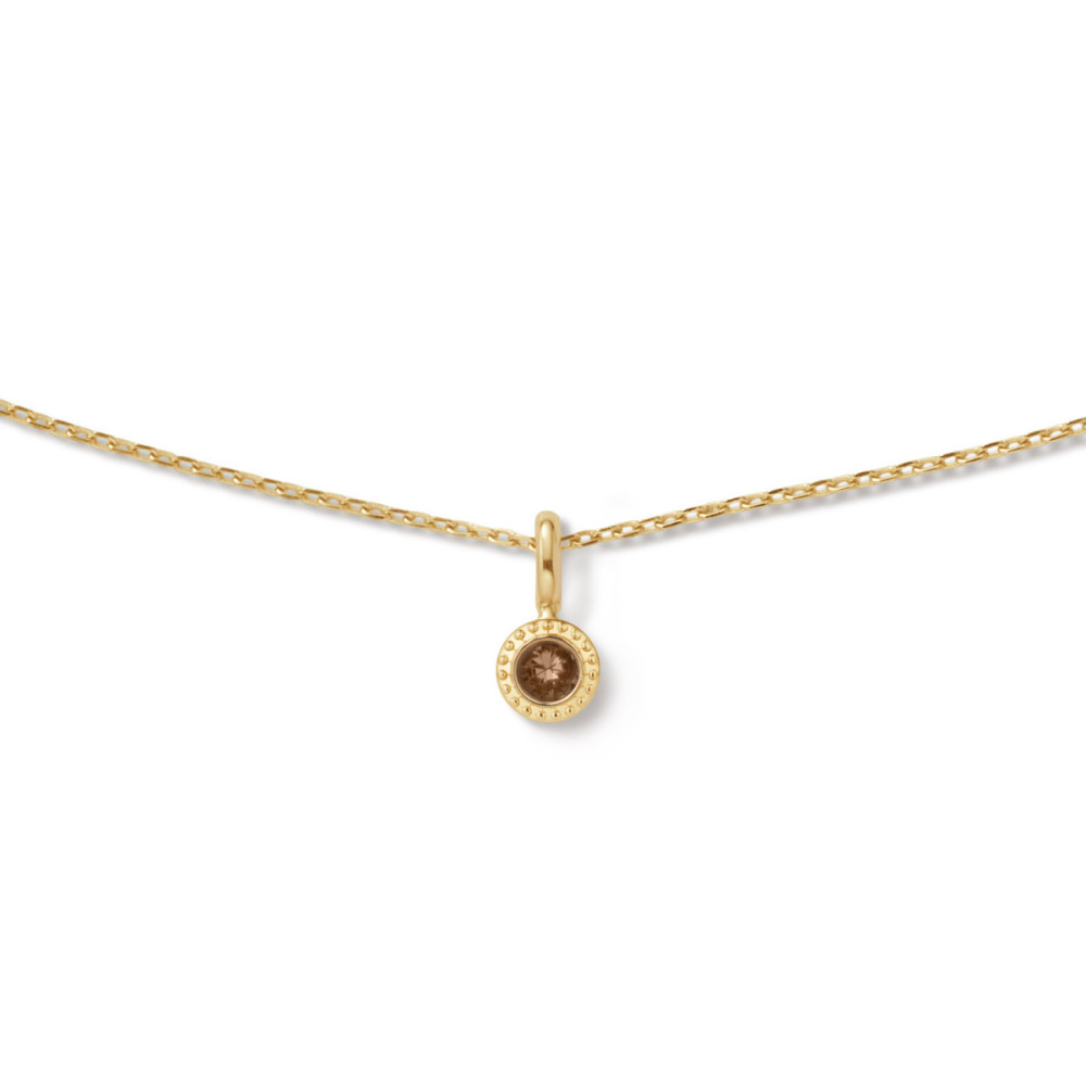 jackie-gold-kirstenbosch-jkn26-613-bruine-ketting-rookkwarts-goud-14-karaat-lengte-38-40-42-cm