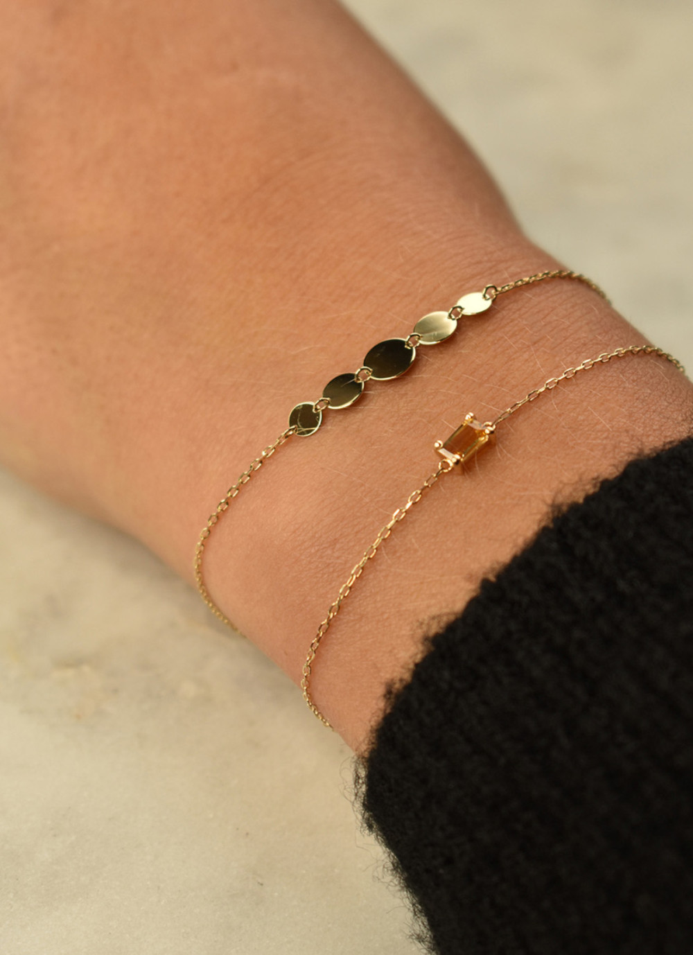 jackie-gold-medina-jkb21157-armband-geelgoud-14-karaat-citrien-goudkleurig-geel-lengte-16-17-18-cm