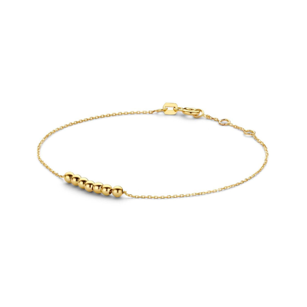 jackie-gold-mini-dots-jkb20084-armband-ankerschakel-bolletjes-geelgoud-14-karaat-lengte-16-17-18-cm