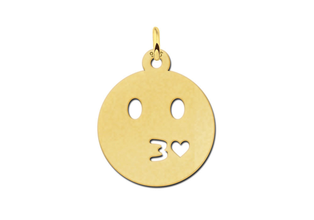 gouden-smiley-kusjes-hanger-18-mm-x-15-mm