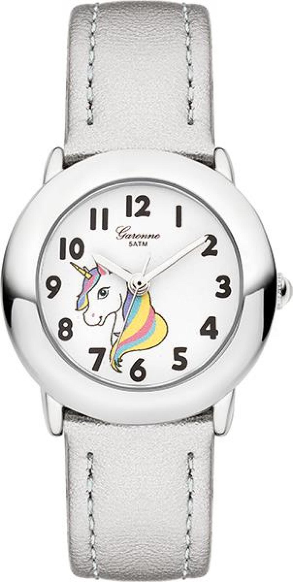 garonne-kids-kv14q457-eenhoorn-horloge-kinderen-zilverkleurige-band-stalen-kast-27-mm