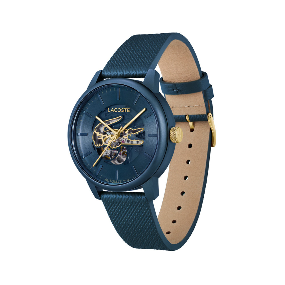 lacoste-1212-lc2011385-automatisch-herenhorloge-blauw-opengewerkt-goudkleurig-logo-44-mm