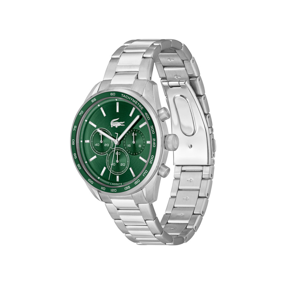 lacoste-boston-lc2011346-herenhorloge-zilverkleurig-staal-groene-wijzerplaat-chronograaf-42-mm