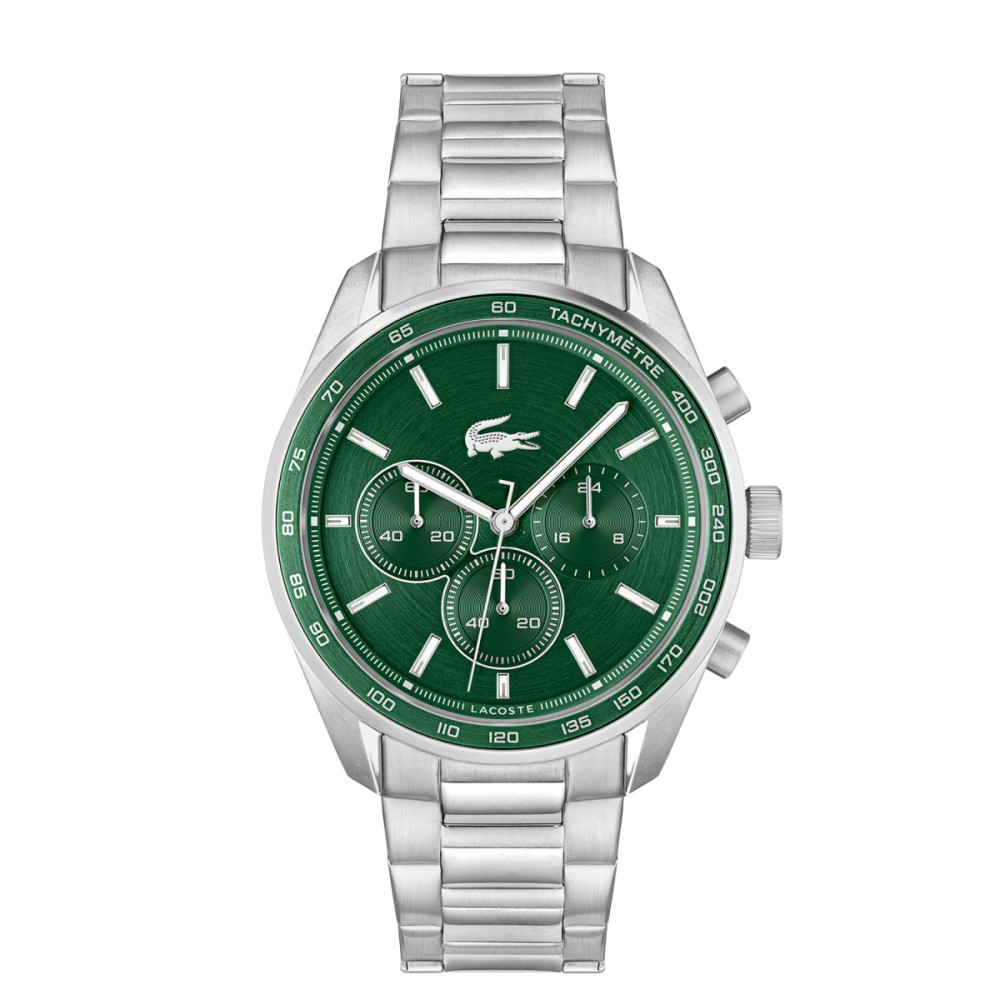 lacoste-boston-lc2011346-herenhorloge-zilverkleurig-staal-groene-wijzerplaat-chronograaf-42-mm