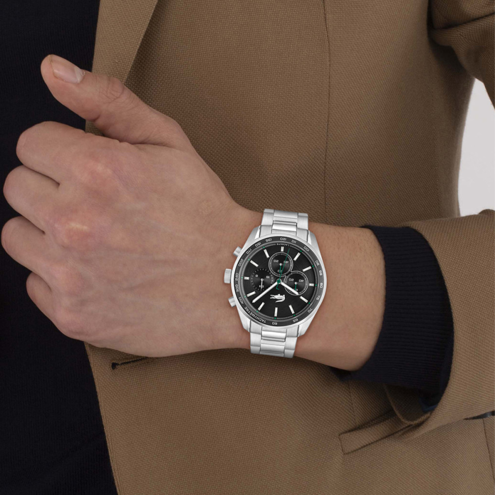 lacoste-boston-lc2011347-herenhorloge-zilverkleurig-staal-zwarte-wijzerplaat-chronograaf-42-mm