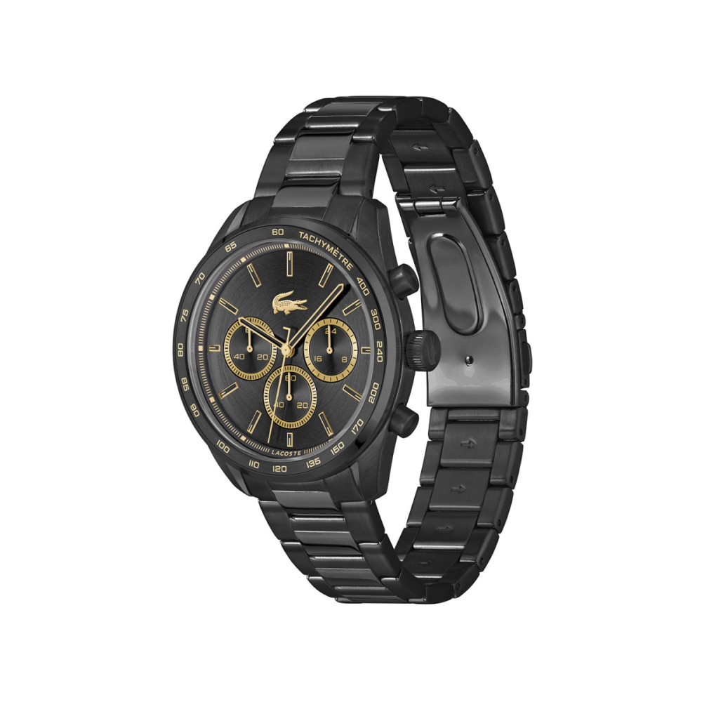 lacoste-boston-lc2011476-herenhorloge-zwart-staal-goudkleurige-details-chronograaf-42-mm
