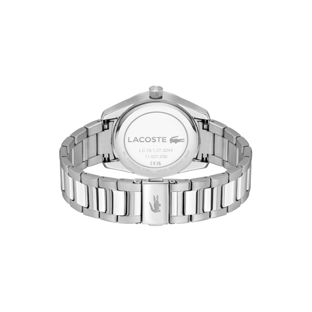 lacoste-boston-lc2011487-herenhorloge-zilverkleurig-staal-groene-bezel-39-mm