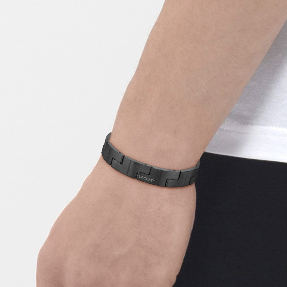 lacoste-catena-lcj2040222-herenarmband-zwart-staal-mat-schakels-10-mm-breedte-lengte-19-cm