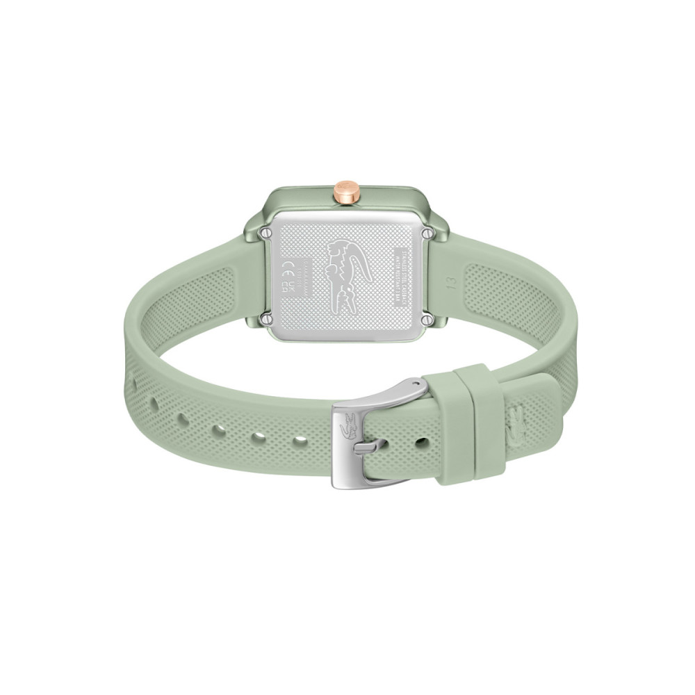 lacoste-flow-lc2001387-dameshorloge-groen-rosekleurig-vierkante-kast-26-mm