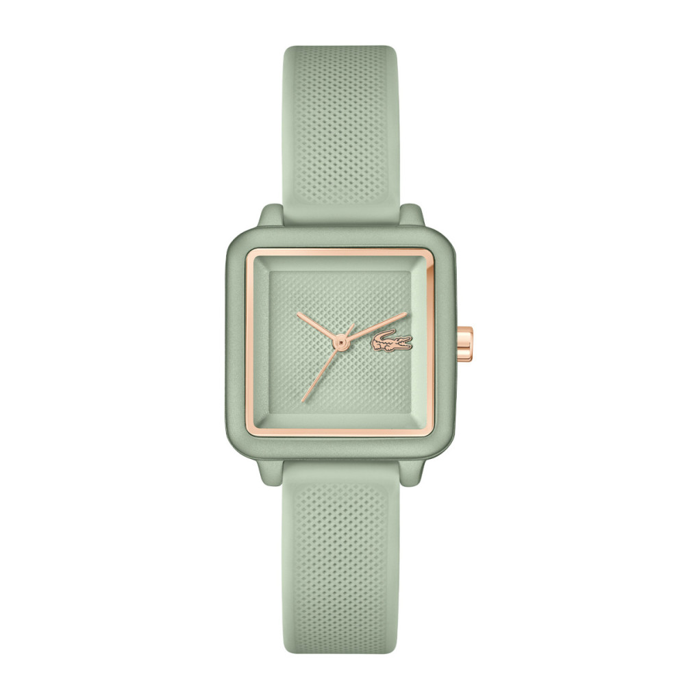 lacoste-flow-lc2001387-dameshorloge-groen-rosekleurig-vierkante-kast-26-mm