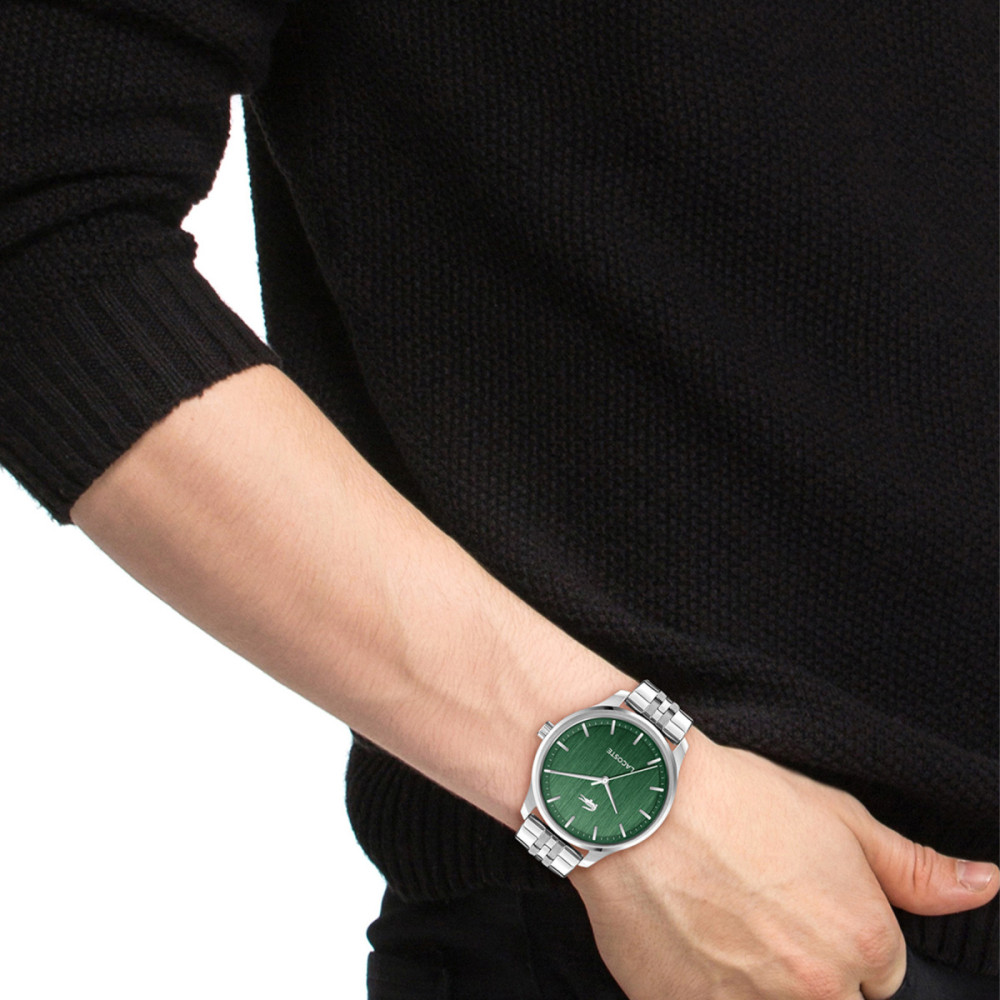 lacoste-lisbon-lc2011509-herenhorloge-zilverkleurig-staal-groene-wijzerplaat-42-mm
