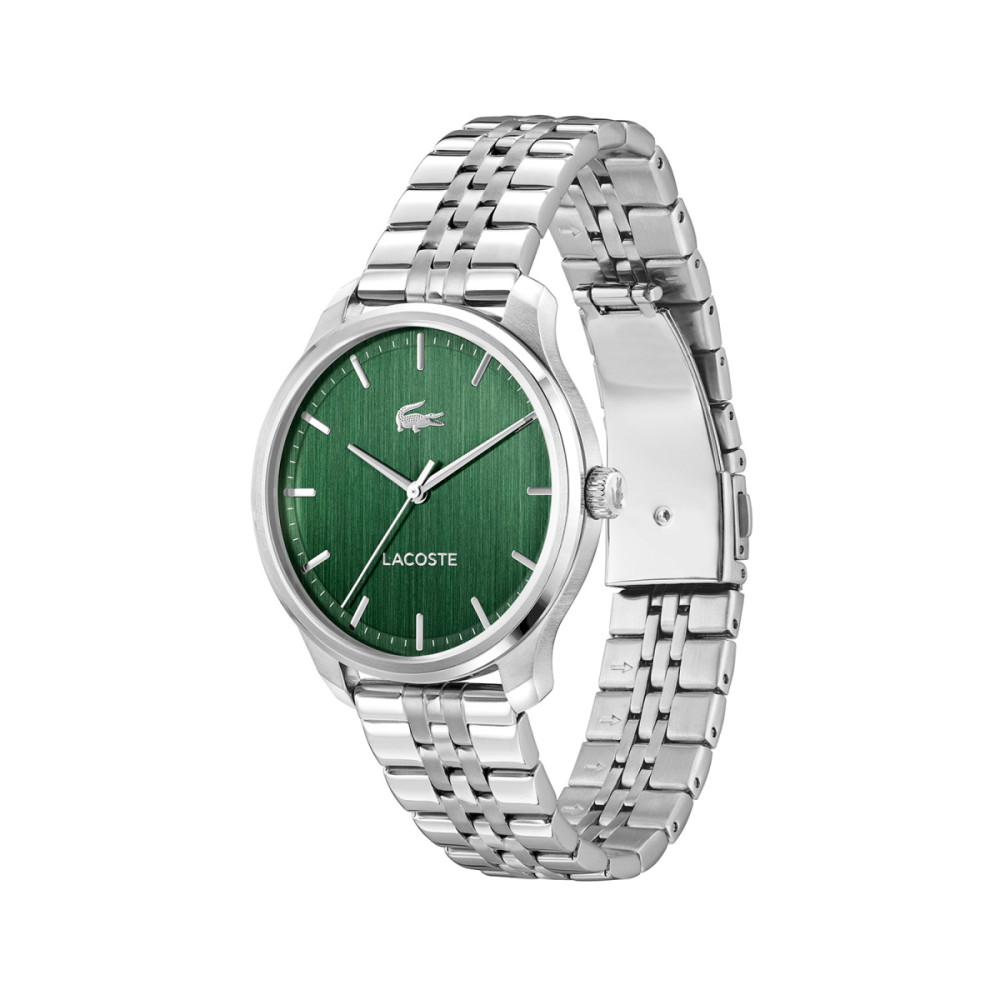 lacoste-lisbon-lc2011509-herenhorloge-zilverkleurig-staal-groene-wijzerplaat-42-mm