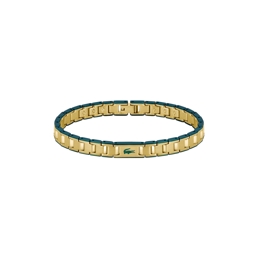 lacoste-metropole-edge-lcj2040587-schakelarmband-goudkleurig-groen-heren-9-mm-breedte-lengte-19-cm