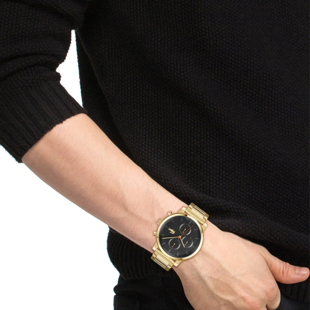 lacoste-replay-lc2011407-herenhorloge-zwarte-wijzerplaat-goudkleurig-staal-44-mm