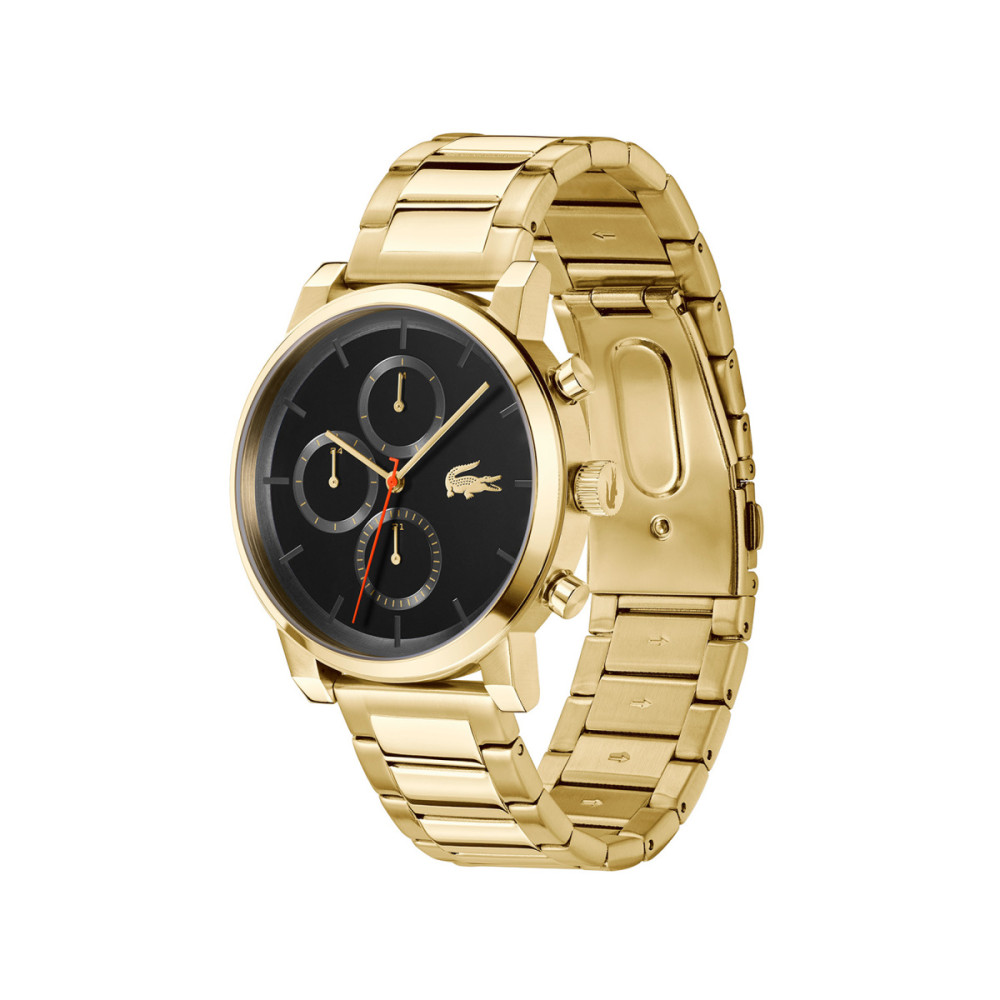 lacoste-replay-lc2011407-herenhorloge-zwarte-wijzerplaat-goudkleurig-staal-44-mm