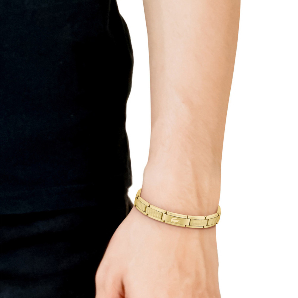 lacoste-stencil-lcj2040219-schakelarmband-goudkleurig-rechthoekig-heren-9-mm-breedte-lengte-19-cm