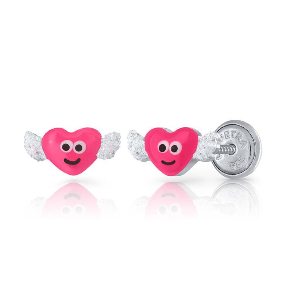 lapetra-lpos0054-roze-hartjes-kinderoorknopjes-met-vleugels-zilver-emaille-8-mm-breed-x-5-mm-hoog